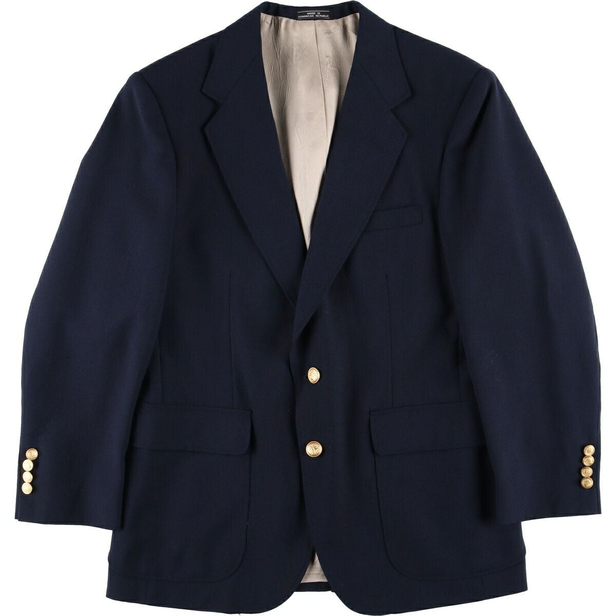 古着 SIGNATURE COLLECTION 紺ブレザー テーラードジャケット メンズS