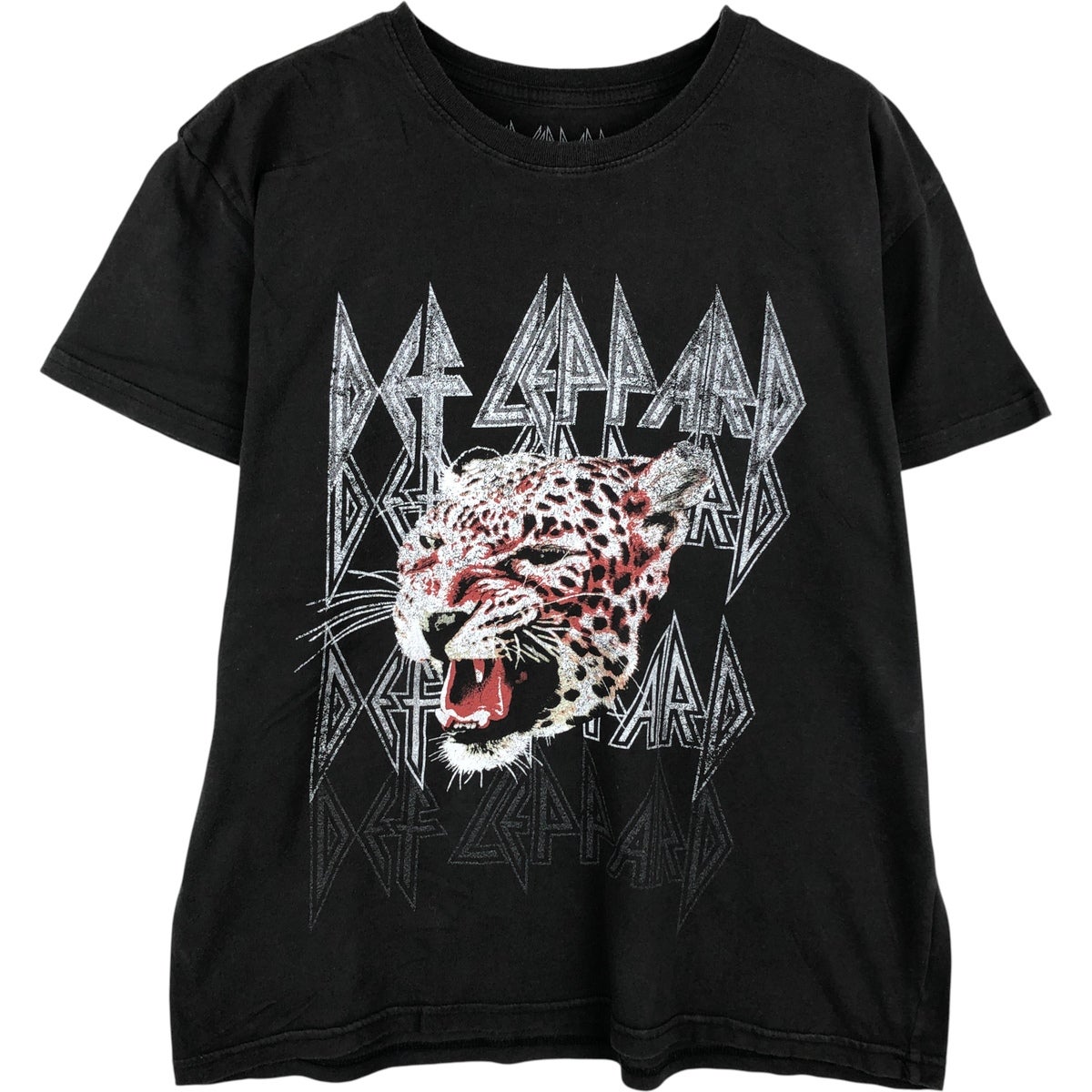 DEF LEPPARD バンドTシャツ　黒　デフレパード　ヒョウ 古着 DEF LEPPARD デフレパード レオパード柄 ヒョウ柄 バンドTシャツ