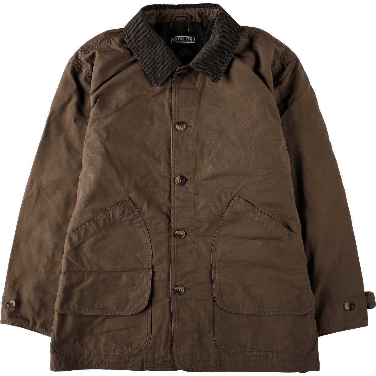 古着 90年代 ランズエンド LANDS END 長袖 ラガーシャツ USA製 メンズL