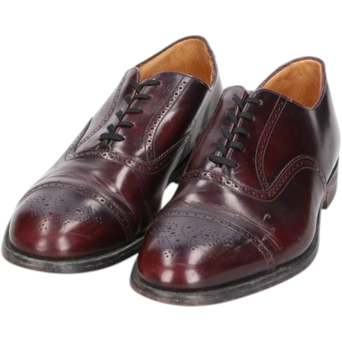 Grenson グレンソン ストレートチップ 7E チャーチ　クロケット 古着 グレンソン GRENSON ストレートチップシューズ 英国製 8G メンズ