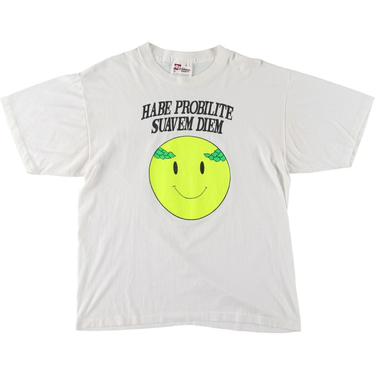 古着 90年代 TSC スマイル プリントTシャツ USA製 レディースXL相当