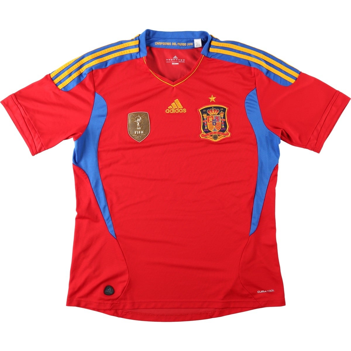 古着 アディダス adidas スペイン代表 Vネック メッシュ サッカー