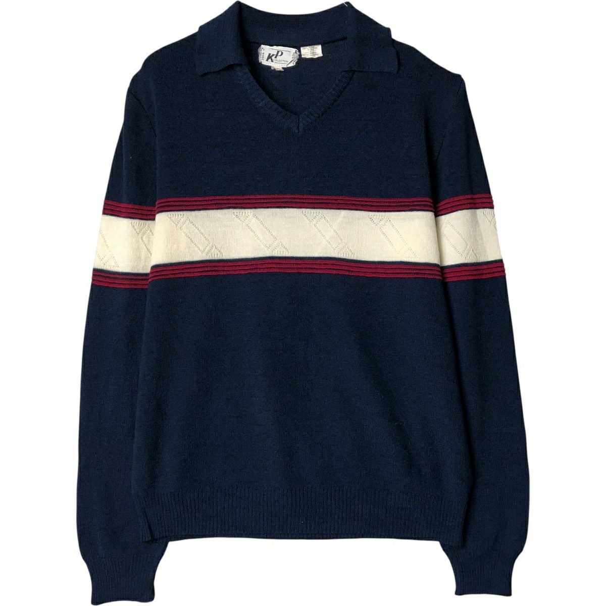 古着 ラコステ LACOSTE Vネック コットンニットセーター レディースM