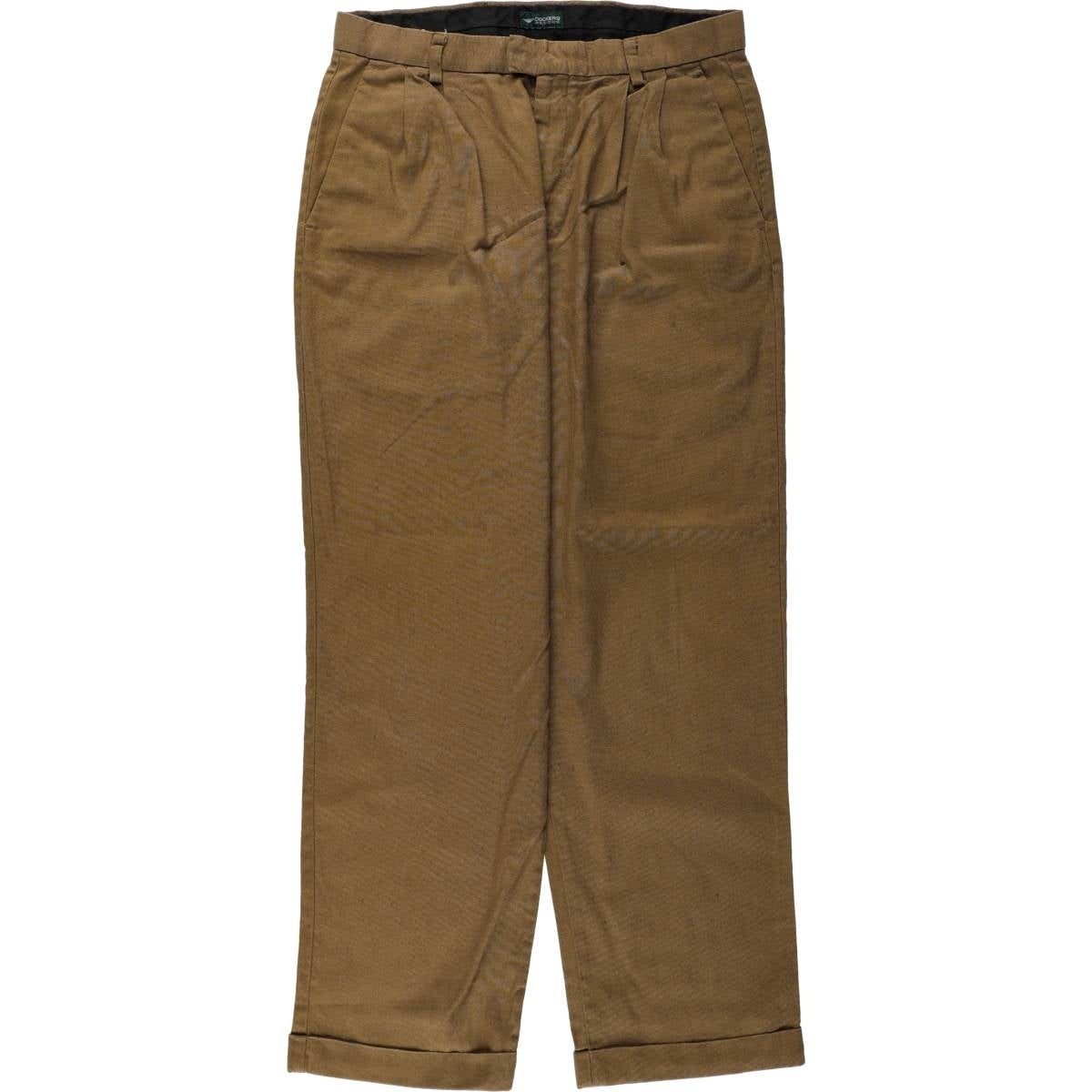 古着 ドッカーズ DOCKERS RECODE ツータック リネンパンツ スラックス