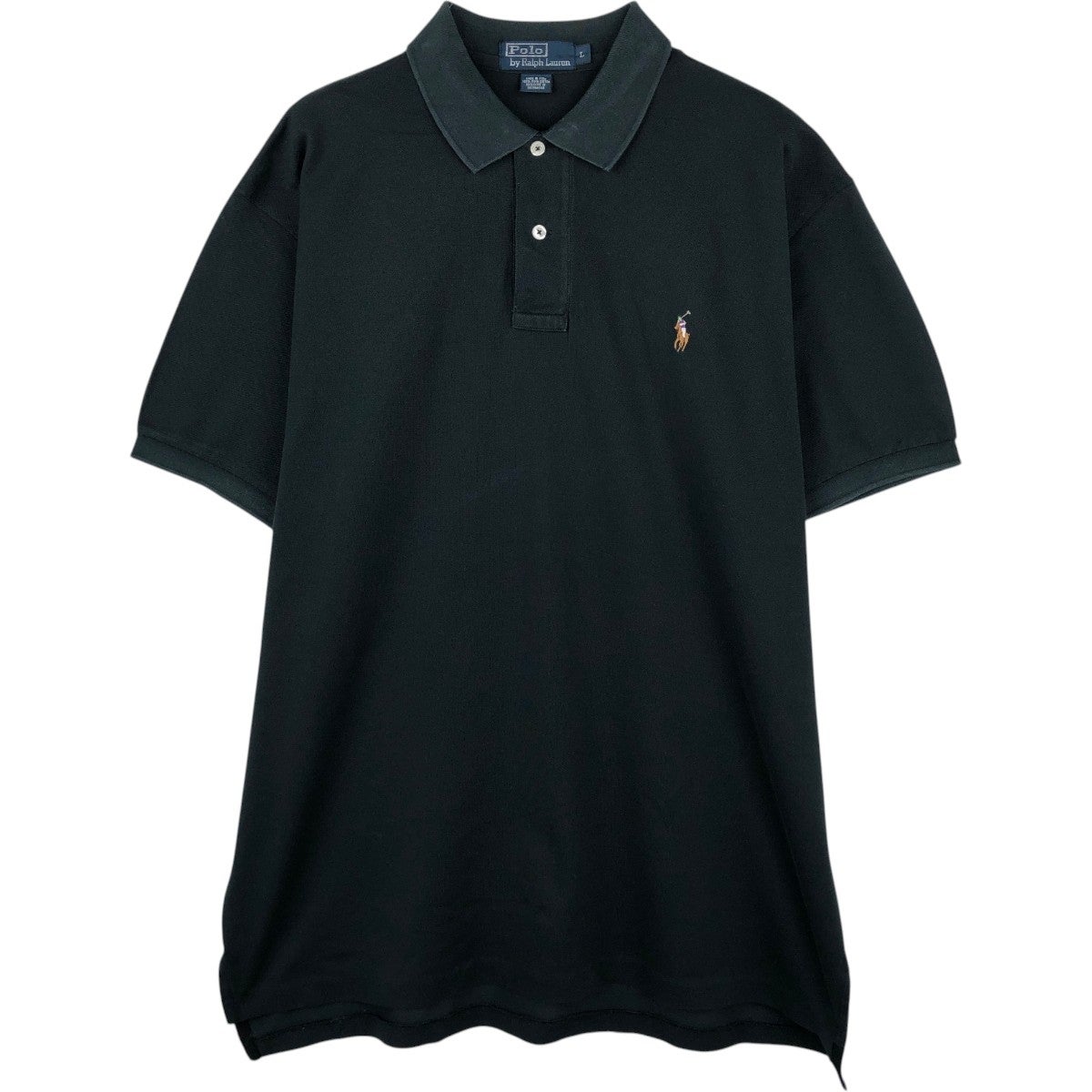 Ralph Lauren BLACK WATCH ポロシャツ 黒 S/IZ131 古着 ラルフローレン Ralph Lauren POLO by Ralph Lauren 半袖