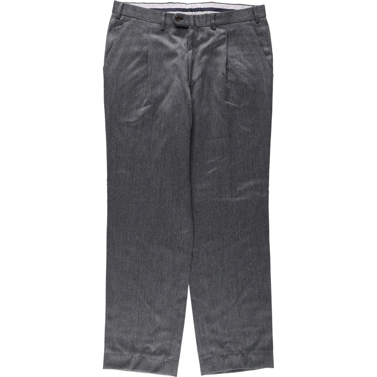 古着 CANALI ストライプ柄 ワンタック ウールパンツ スラックス
