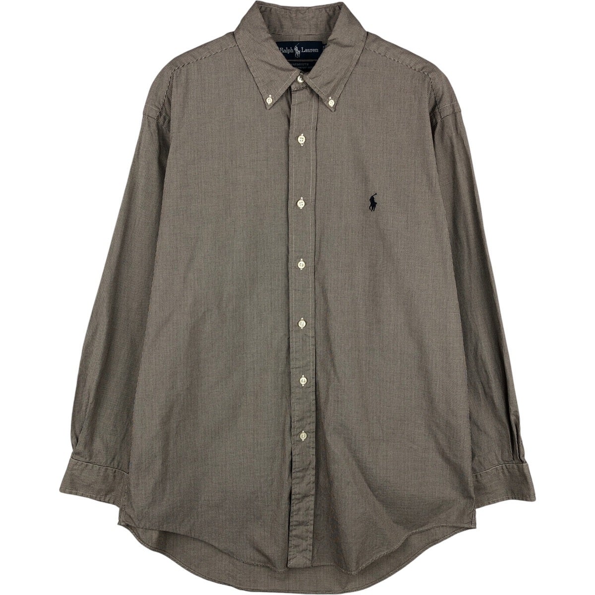 古着 ラルフローレン Ralph Lauren YARMOUTH 千鳥格子柄 長袖 ボタン