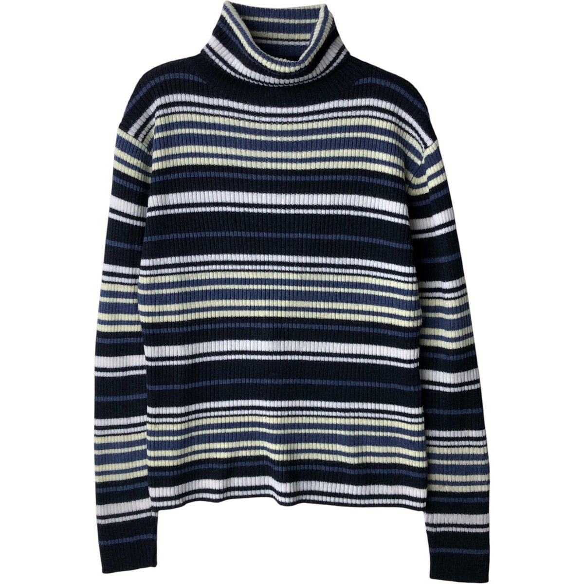 T*u様 OLD NAVY ボーダーサーマル L 古着 オールドネイビー OLD NAVY ボーダー柄 フード付き ロングTシャツ
