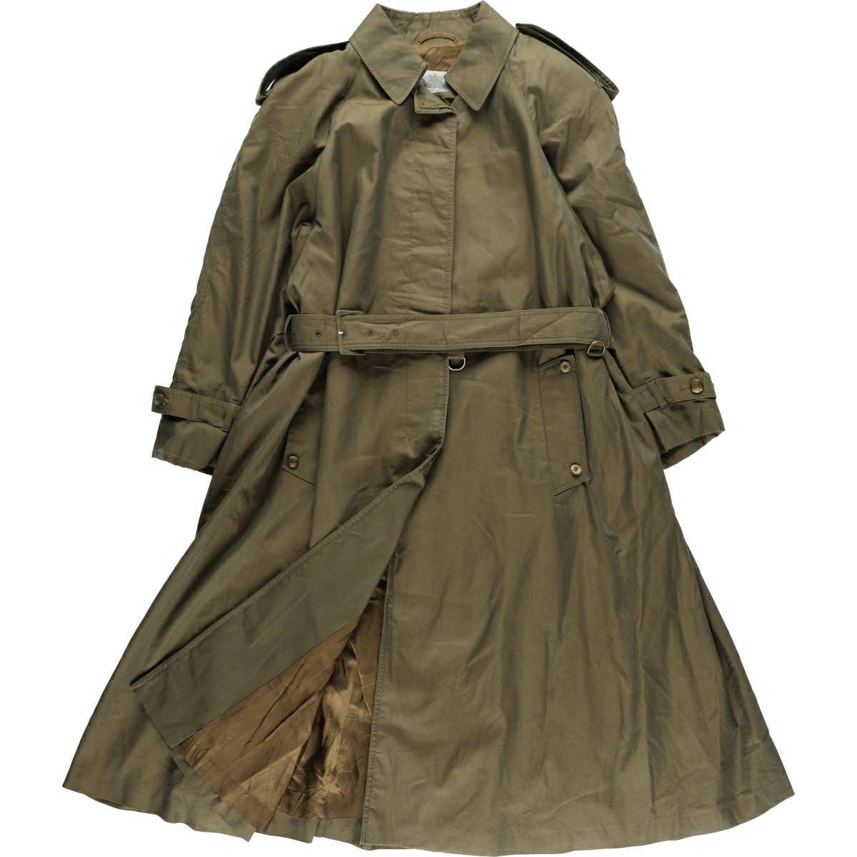 古着 アクアスキュータム Aquascutum 総柄 ステンカラーコート バルマ