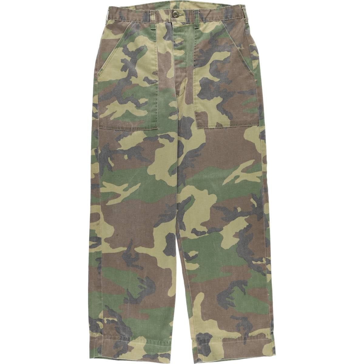 古着 60～70年代 迷彩柄 ウッドランドカモ ミリタリー ベイカーパンツ