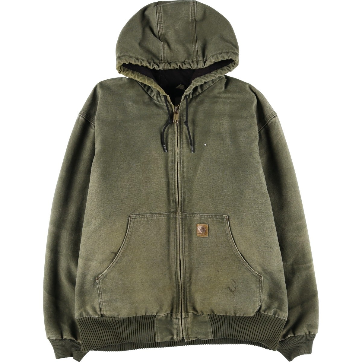 Carhartt アクティブジャケット　カーキ XL 古着 カーハート Carhartt アクティブジャケット 中綿入り ダック