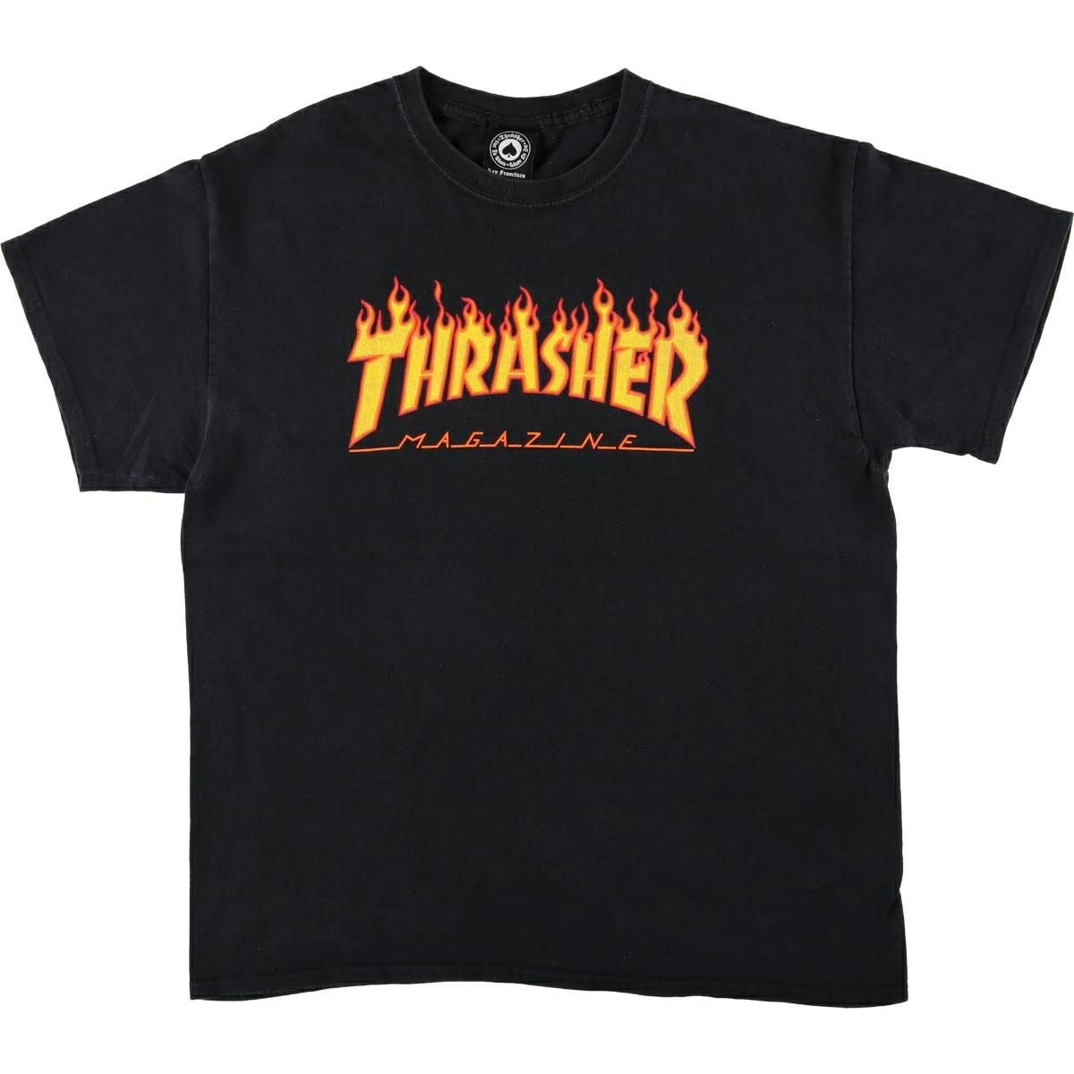 古着 スラッシャー THRASHER ファイヤーパターン サーフ スケートT