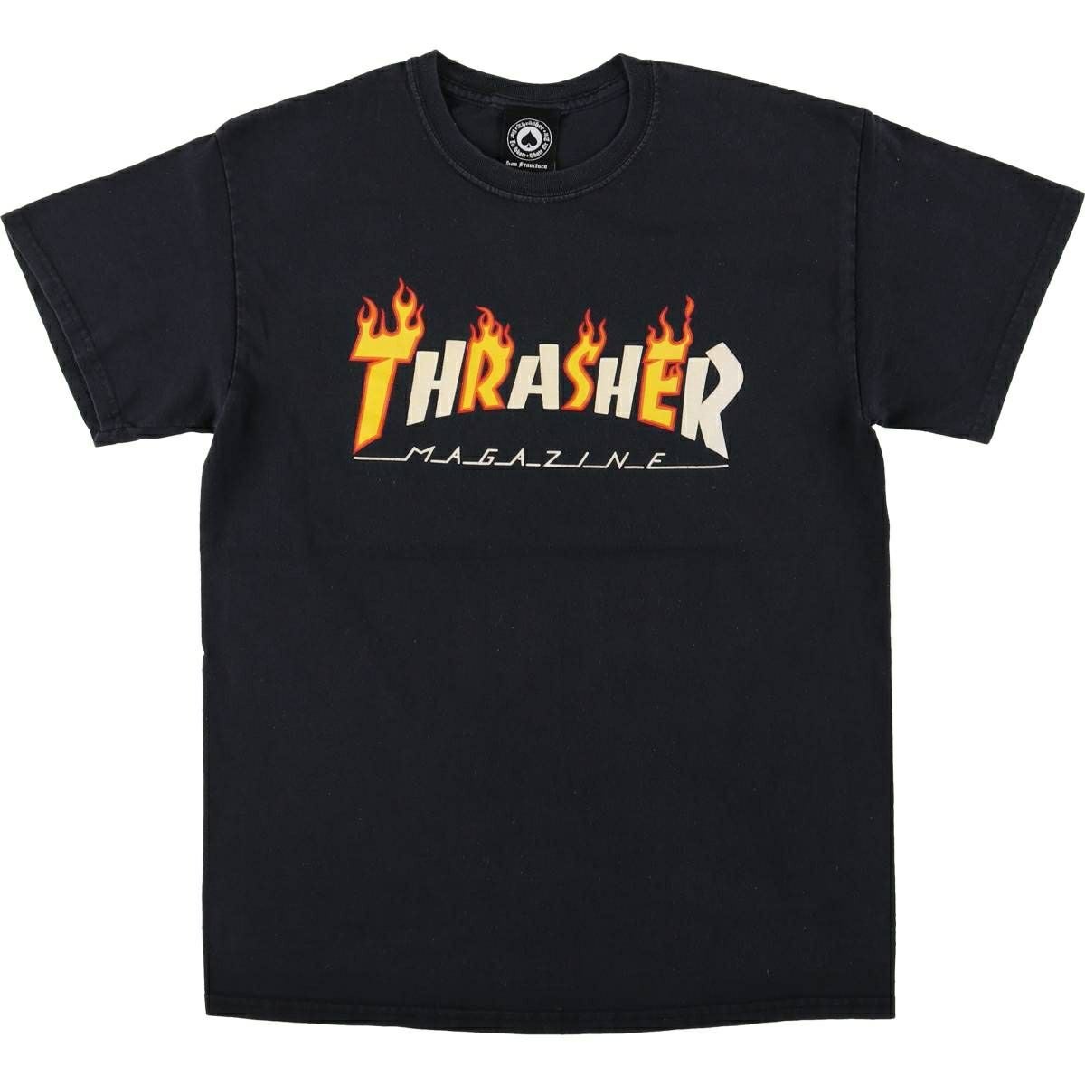 古着 スラッシャー THRASHER ファイヤーパターン サーフ スケートT