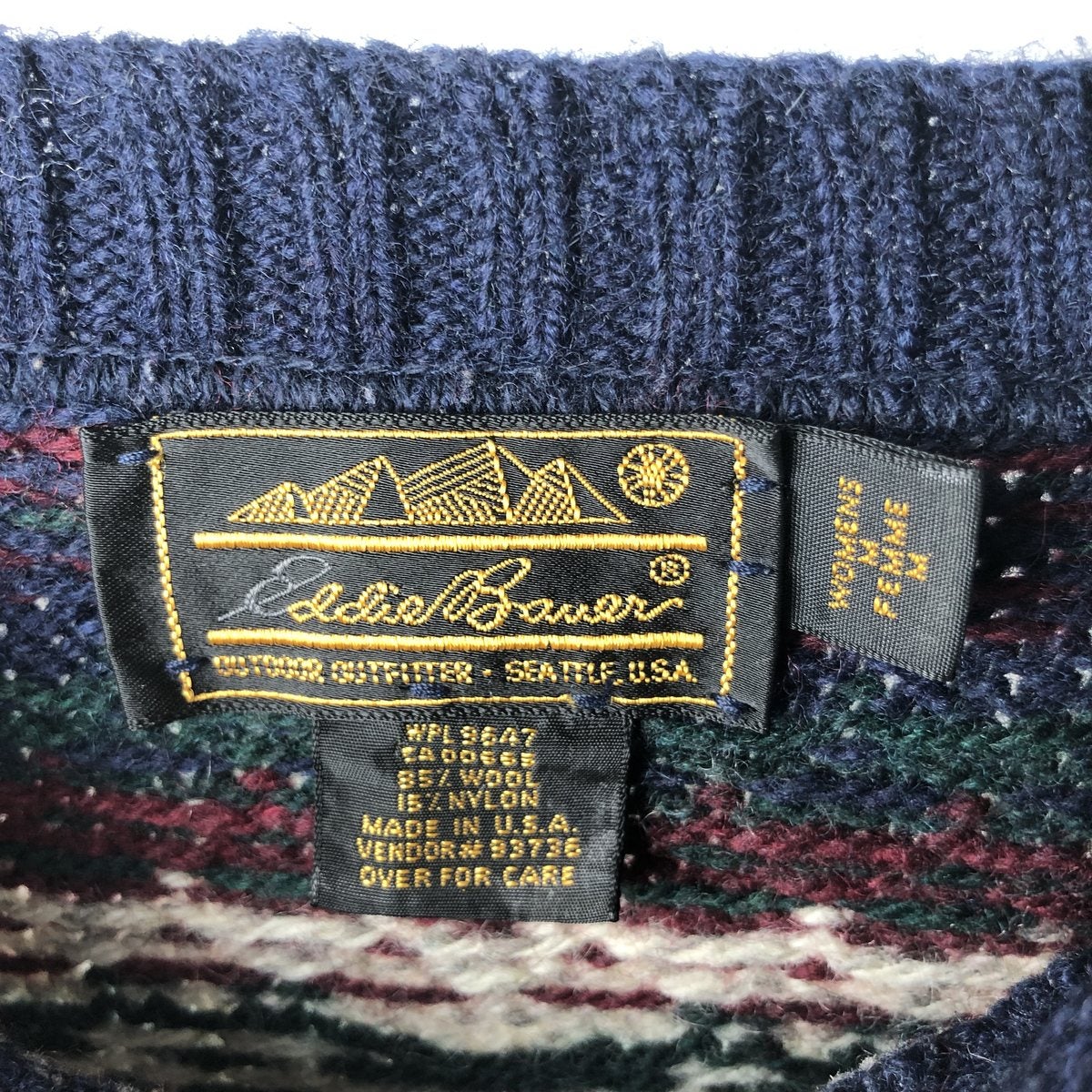 古着 70年代 エディーバウアー Eddie Bauer 黒タグ ボーダー柄 コットンニットセーター USA製 レディースM相当 ヴィンテージ/eaa410945 古着 70年代 エディーバウアー Eddie Bauer 黒タグ ボーダー柄