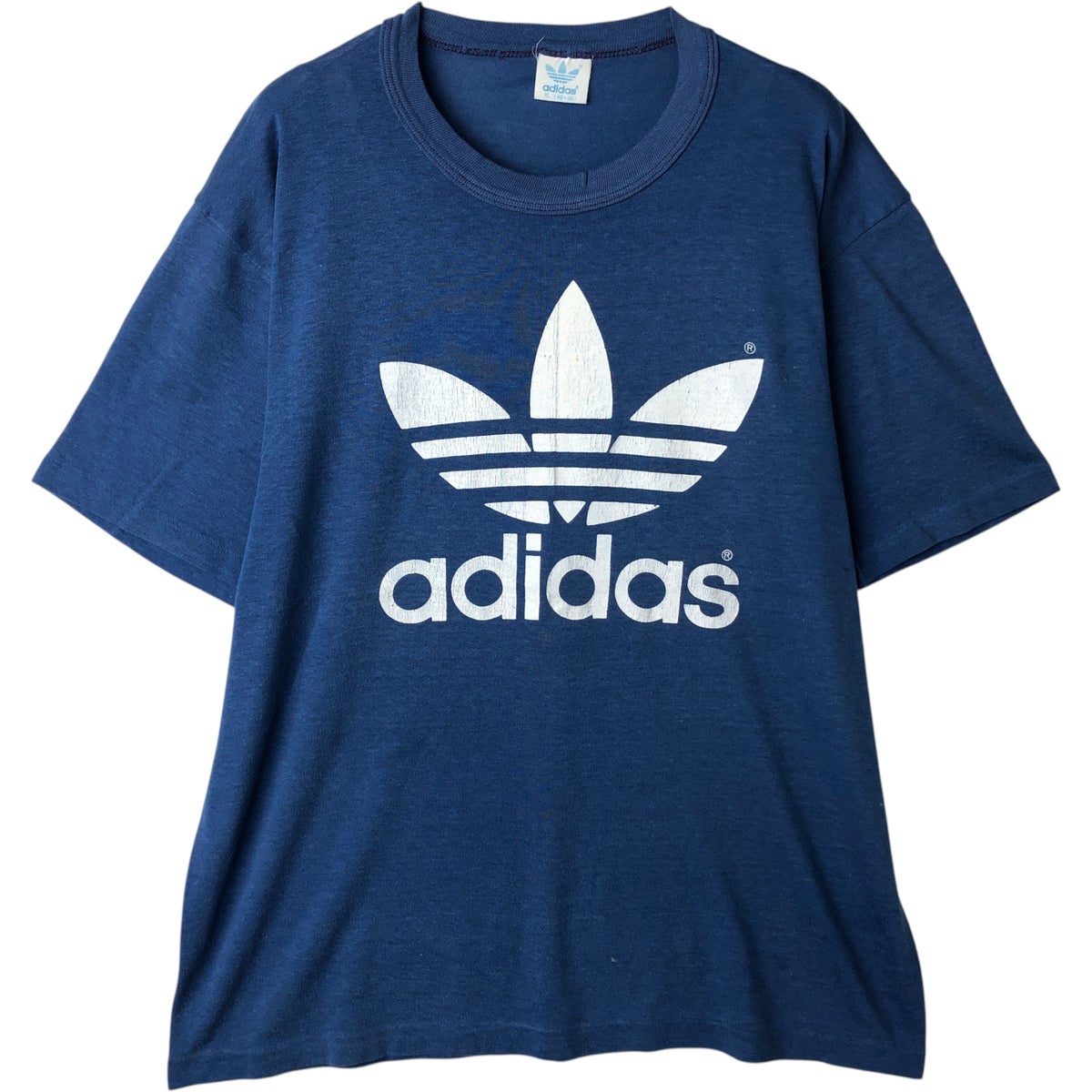 古着 80年代 アディダス adidas トレフォイルロゴ ロゴプリントTシャツ