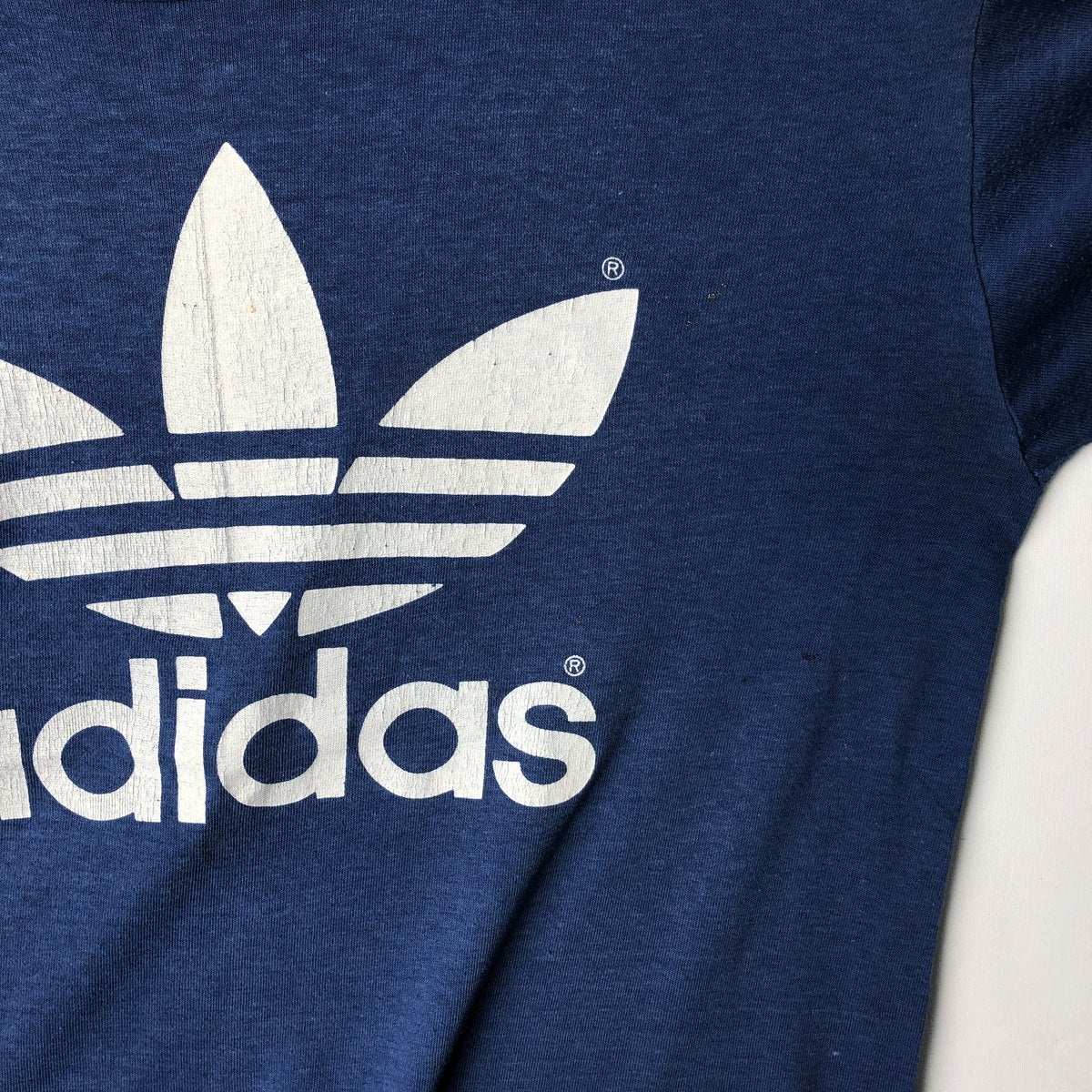 古着 80年代 アディダス adidas トレフォイルロゴ ロゴプリントTシャツ