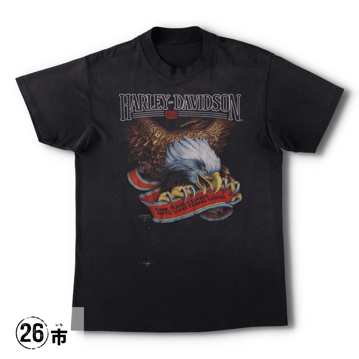 ハーレーダビッドソン Harley-Davidson 3XL 90年代　Tシャツ 古着 90年代 ハーレーダビッドソン Harley-Davidson 3D EMBLEM 鷲柄