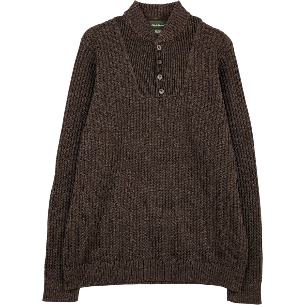古着 エディーバウアー Eddie Bauer リブ編み Vネック コットンニット