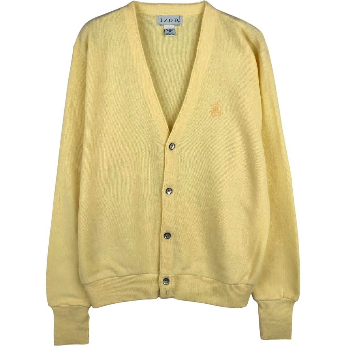 古着 70年代 ラコステ LACOSTE IZOD コットンニットカーディガン USA製