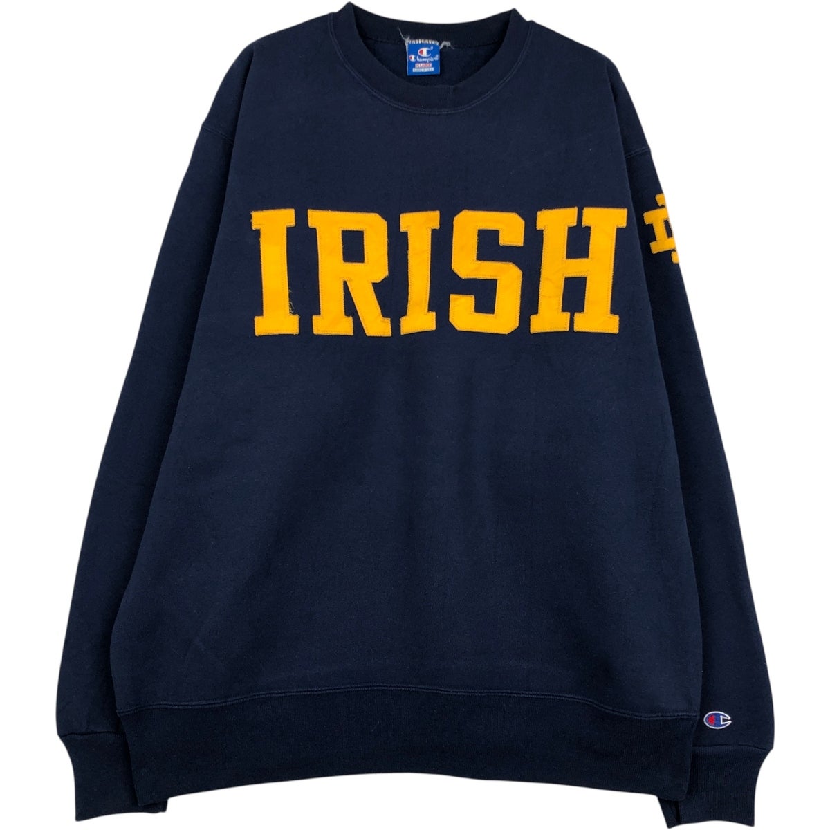 古着 ChampKnit Hanes ヘインズ プリント FIGHTIN IRISH ノートルダム