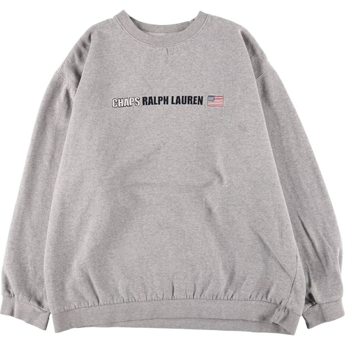 古着 80年代 ラルフローレン Ralph Lauren CHAPS チャップス 星条旗柄 ロゴスウェットシャツ トレーナー メンズL相当 ヴィンテージ/eaa591594 古着 80年代 ラルフローレン Ralph Lauren CHAPS チャップス 星条旗柄