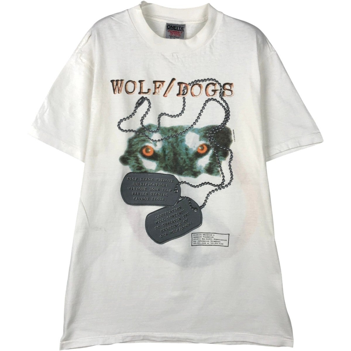 古着 90年代 オニータ ONEITA オオカミ柄 アニマルTシャツ USA製