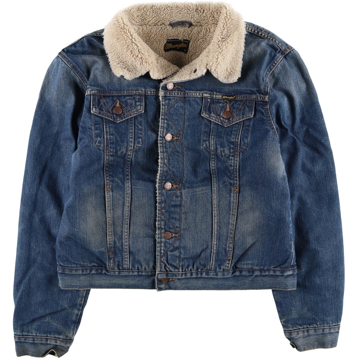 古着 ラングラー Wrangler 中綿入り デニムボアジャケット メンズL相当