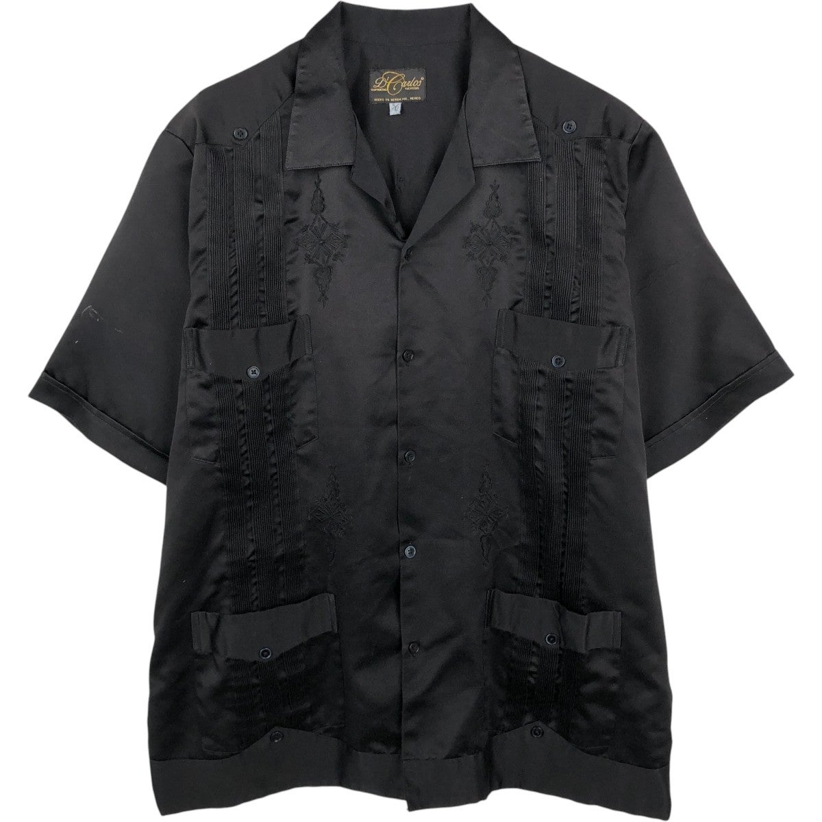 古着 GUAYABERA YUCATECA CAMPOS 半袖 オープンカラー メキシカン