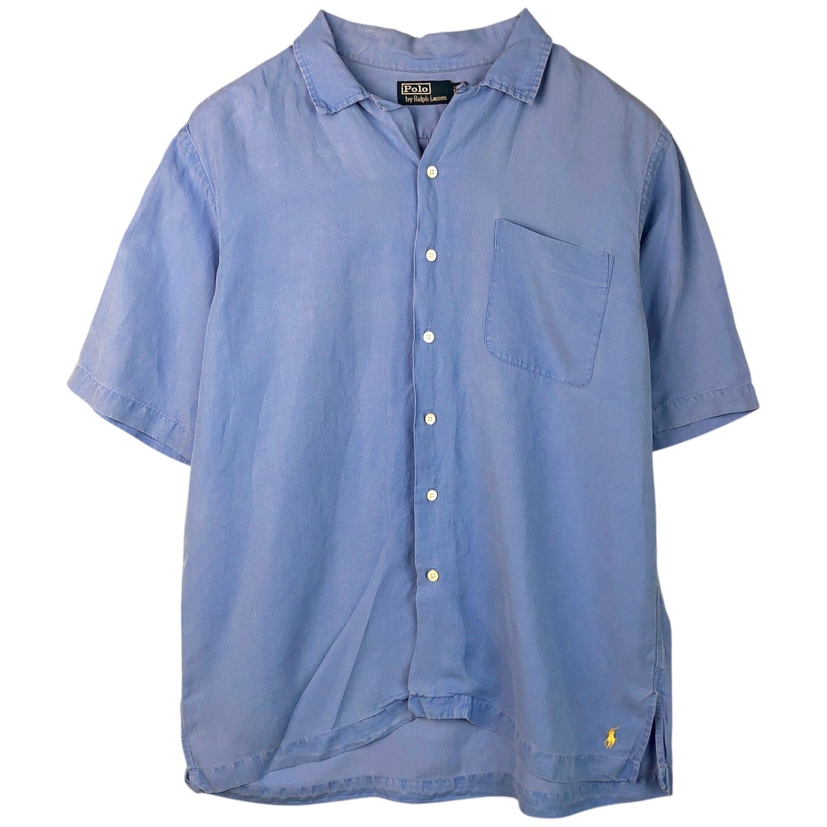 古着 90年代 ラルフローレン Ralph Lauren 半袖 オープンカラー リネン