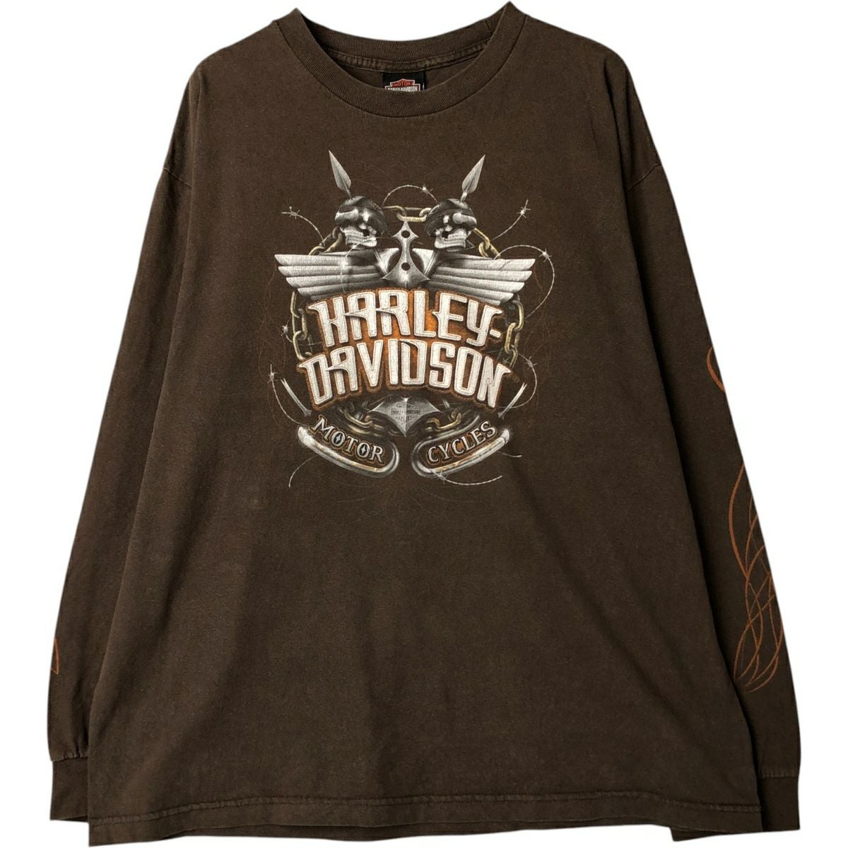 古着 ハーレーダビッドソン Harley-Davidson ツートン ロングTシャツ