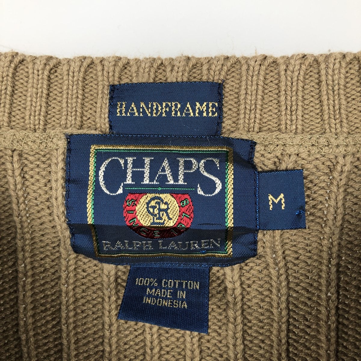 古着 80年代 ラルフローレン Ralph Lauren CHAPS チャップス リブ編み