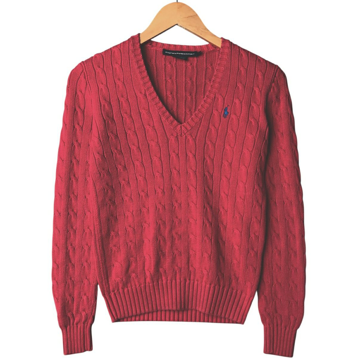 古着 ラルフローレン Ralph Lauren RALPH LAUREN SPORT ケーブル編み Vネック コットンニットセーター レディースS相当/eaa626291 古着 ラルフローレン Ralph Lauren RALPH LAUREN SPORT ケーブル編み V