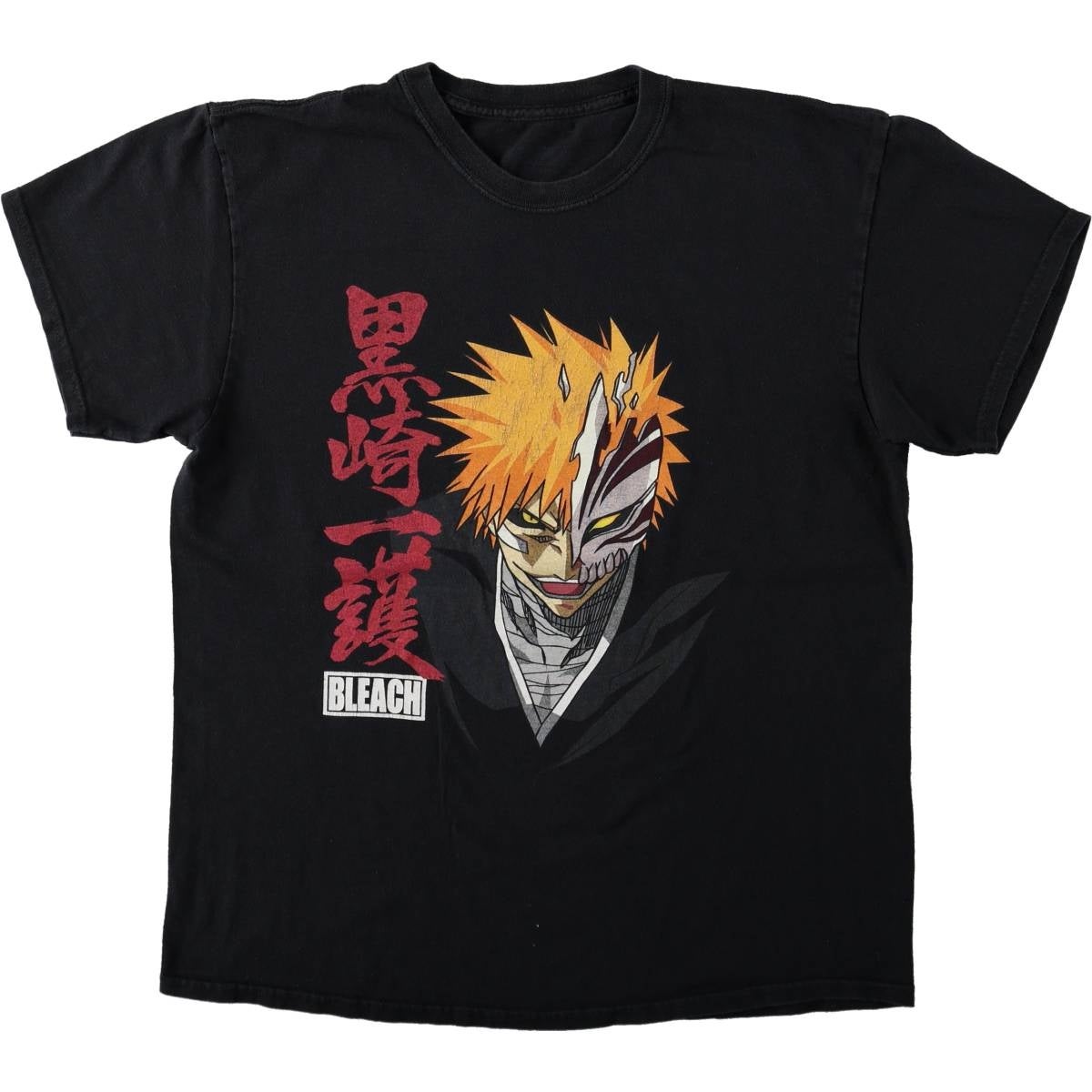 古着 BLEACH ブリーチ 黒崎一護 アニメ キャラクタープリントTシャツ