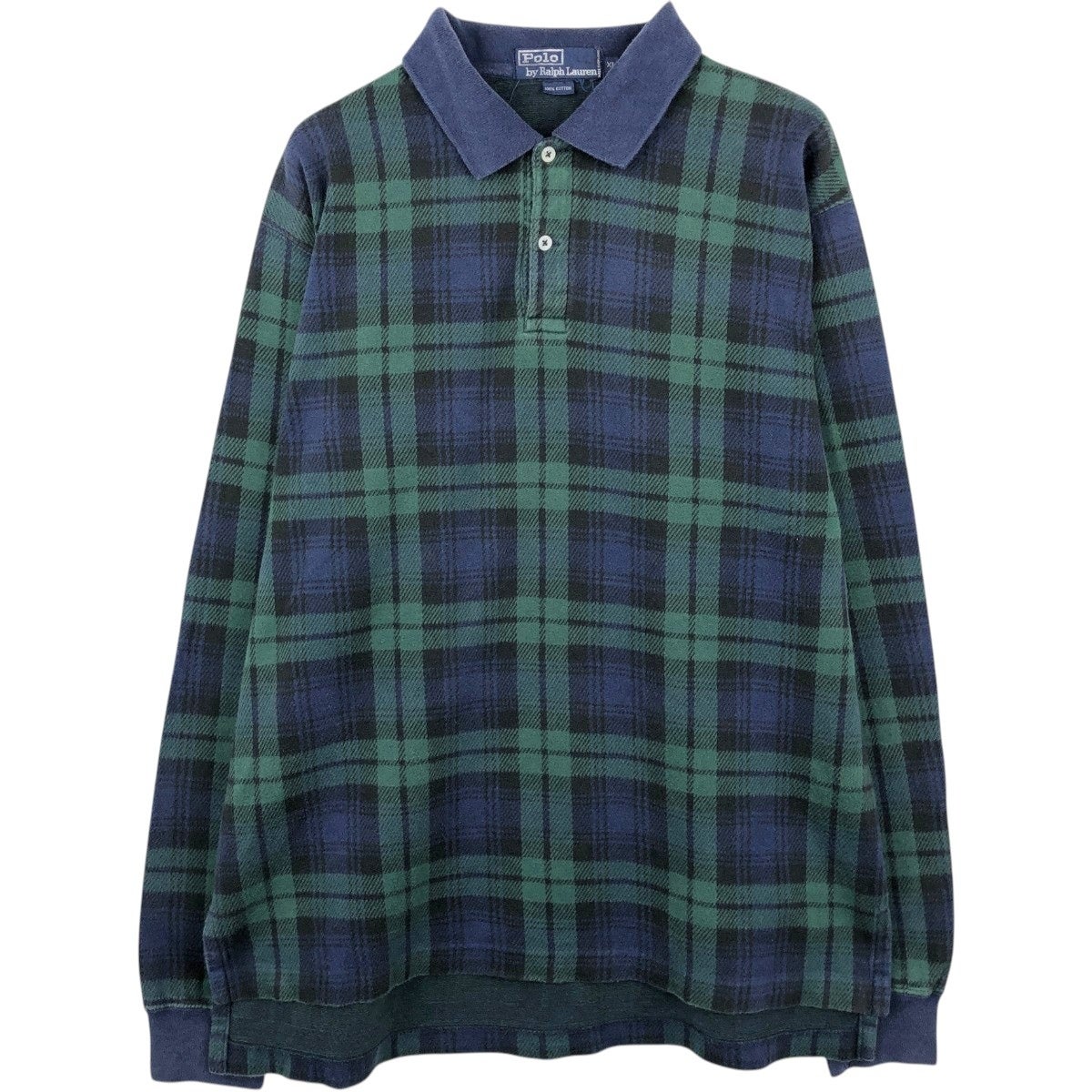 ポロラルフローレン ポロシャツワンピ コットン ブラックウォッチ M グリーン 古着 ラルフローレン Ralph Lauren POLO by Ralph Lauren ブラック