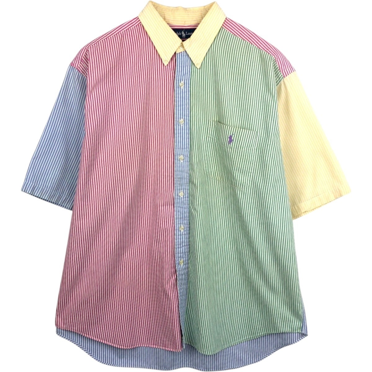古着 ラルフローレン Ralph Lauren BIG SHIRT クレイジーパターン 半袖