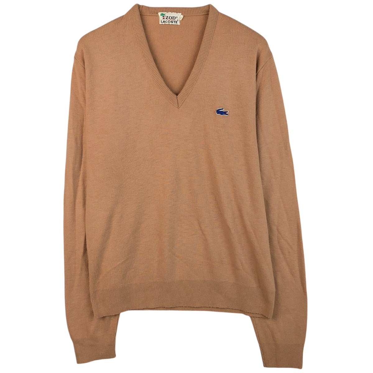 古着 70年代 ラコステ LACOSTE IZOD Vネック アクリルニットセーター