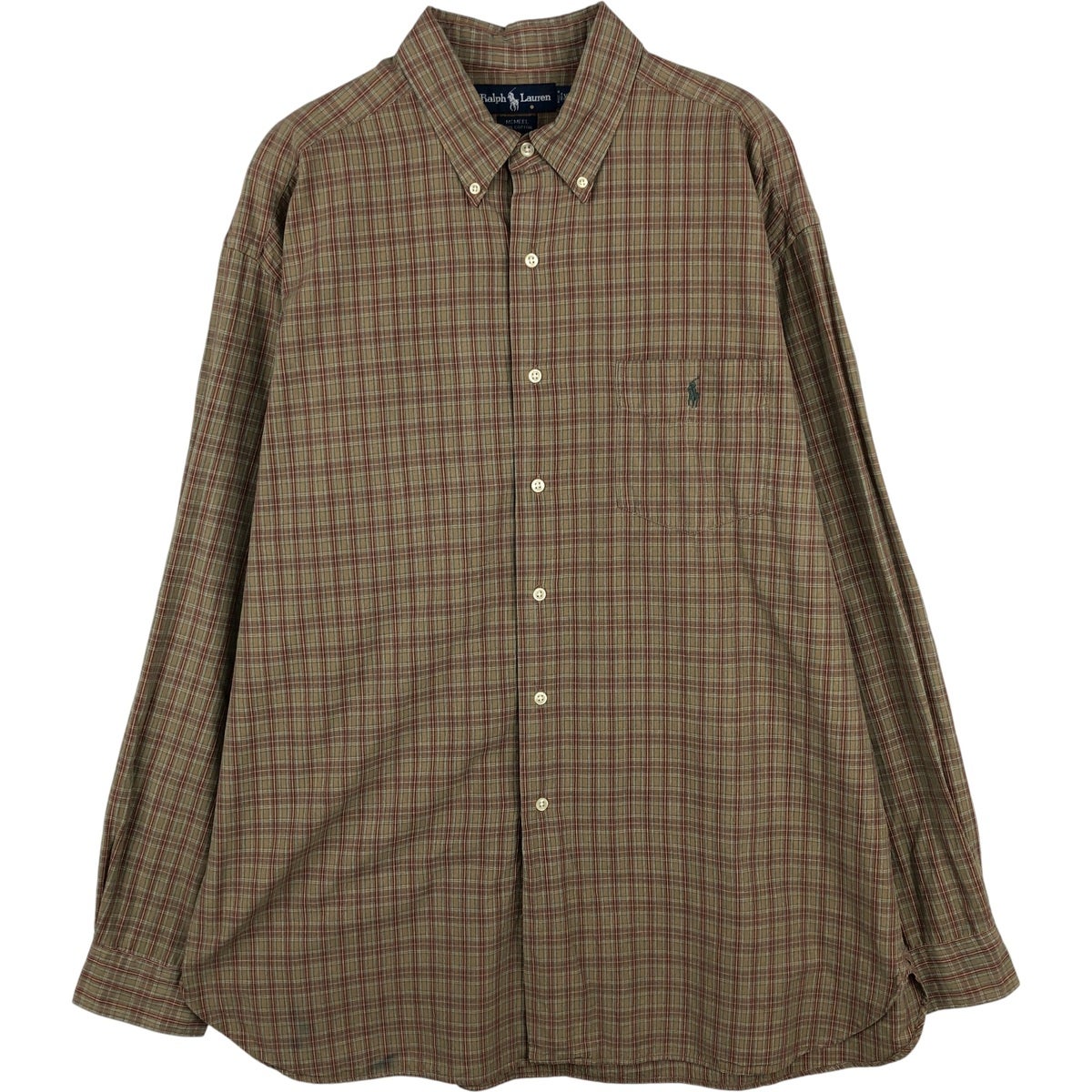 古着 ラルフローレン Ralph Lauren 長袖 ボタンダウンチェックシャツ