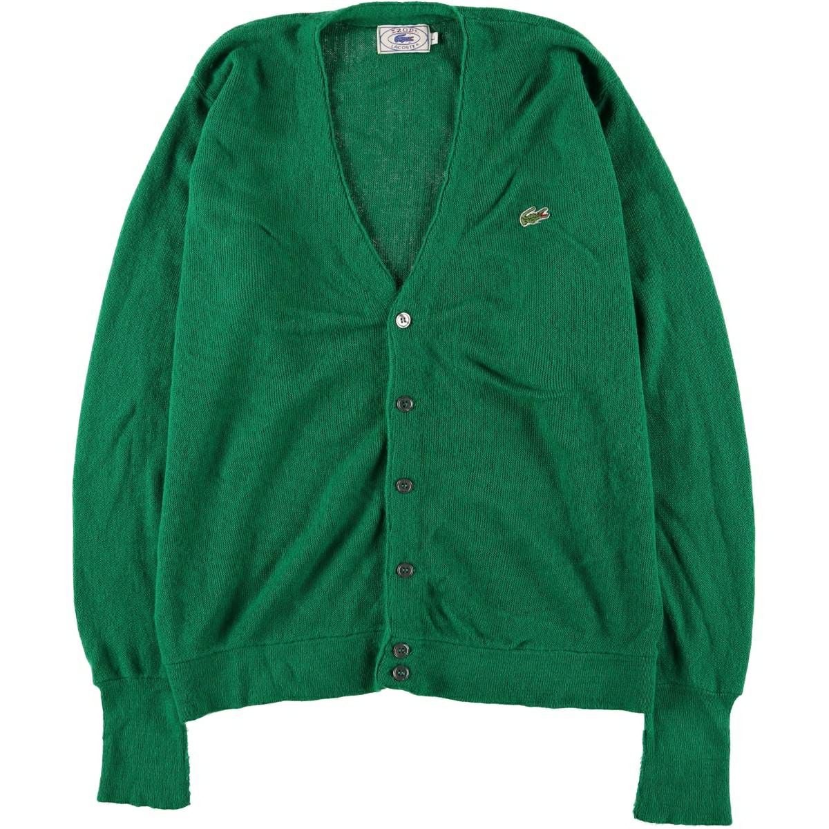 古着 70～80年代 ラコステ LACOSTE IZOD ニットカーディガン メンズL