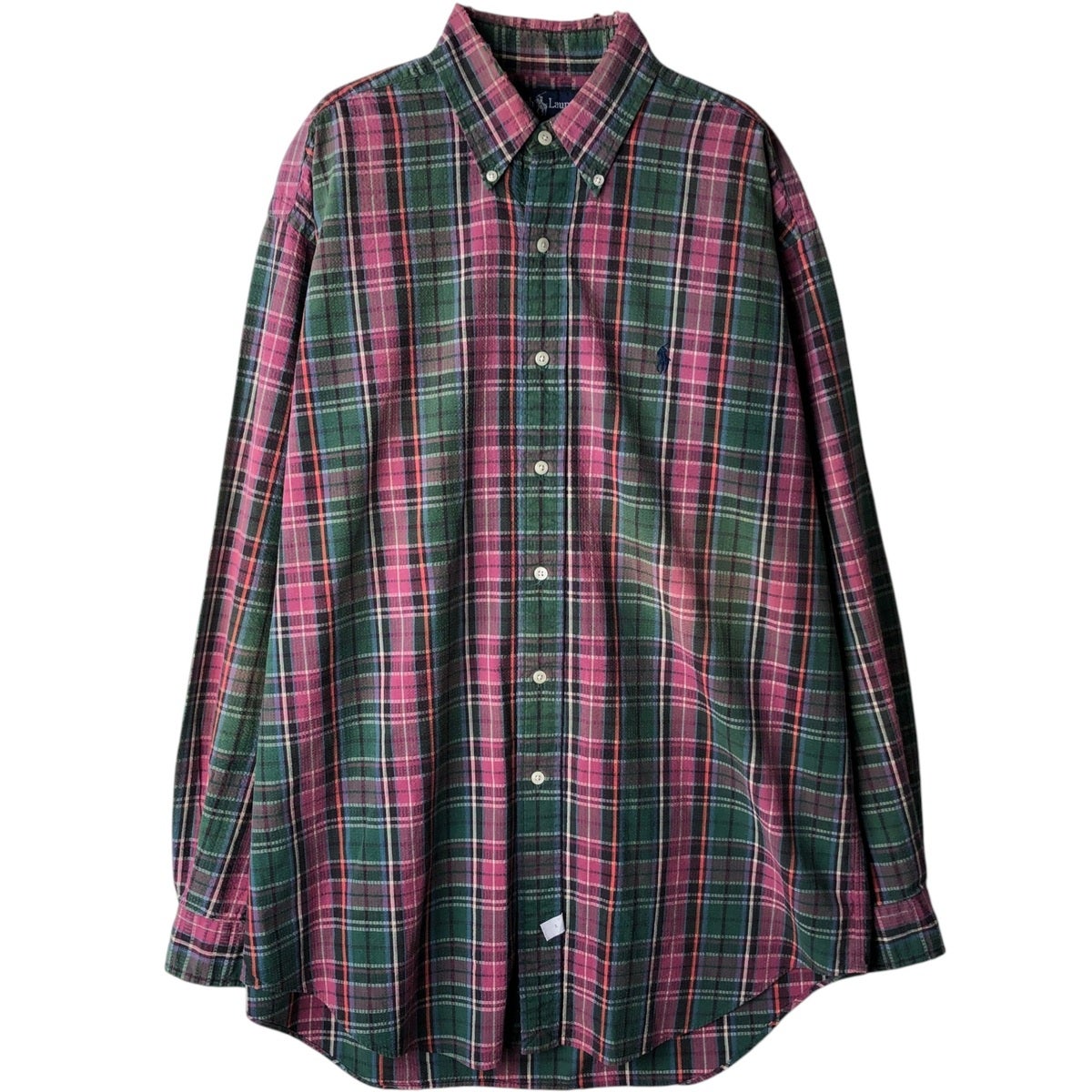 古着 ラルフローレン Ralph Lauren パッチワーク 長袖 ボタンダウン