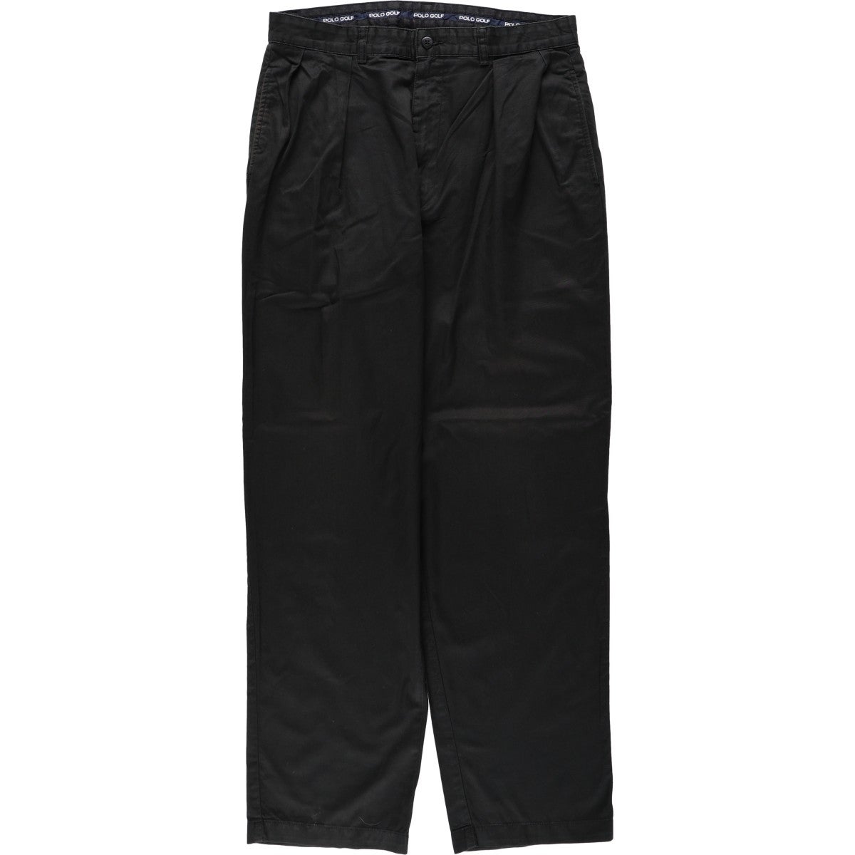 POLO GOLF ポロゴルフ ナイロンパンツ イージーパンツ 黒 L テック系 古着 ラルフローレン Ralph Lauren POLO GOLF ポロゴルフ ツータック