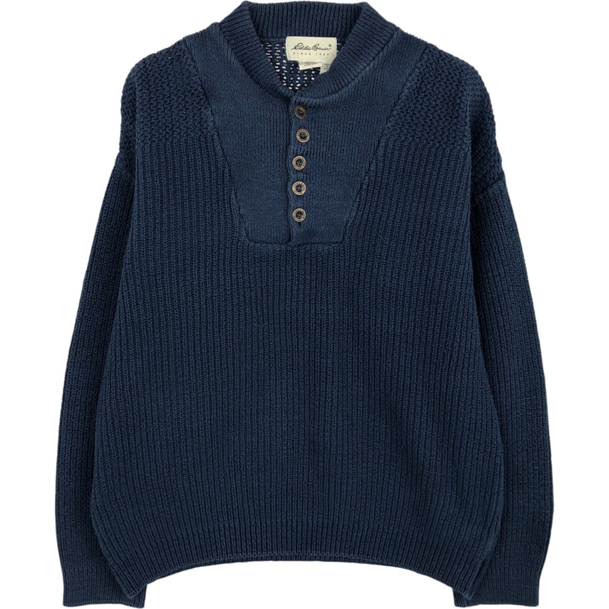 古着 90～00年代 エディーバウアー Eddie Bauer リブ編み ヘンリー
