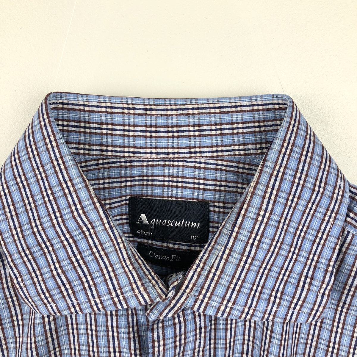 古着 アクアスキュータム Aquascutum Classic Fit ワイドカラー 長袖