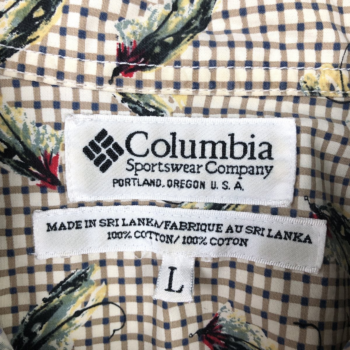 古着 90年代 コロンビア Columbia ギンガムチェック フィッシング