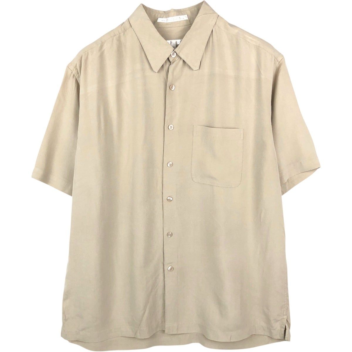 古着 ペリーエリス PERRY ELLIS 総柄 半袖 シルクシャツ ボックス