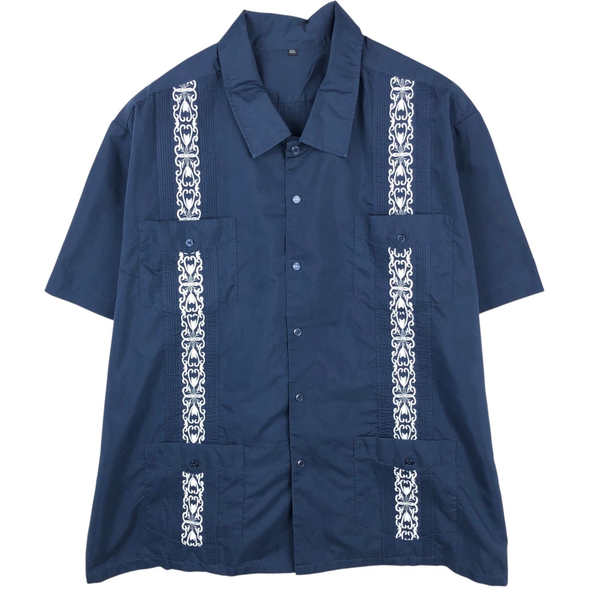 古着 半袖 メキシカンシャツ キューバシャツ ボックスシャツ メンズXXL