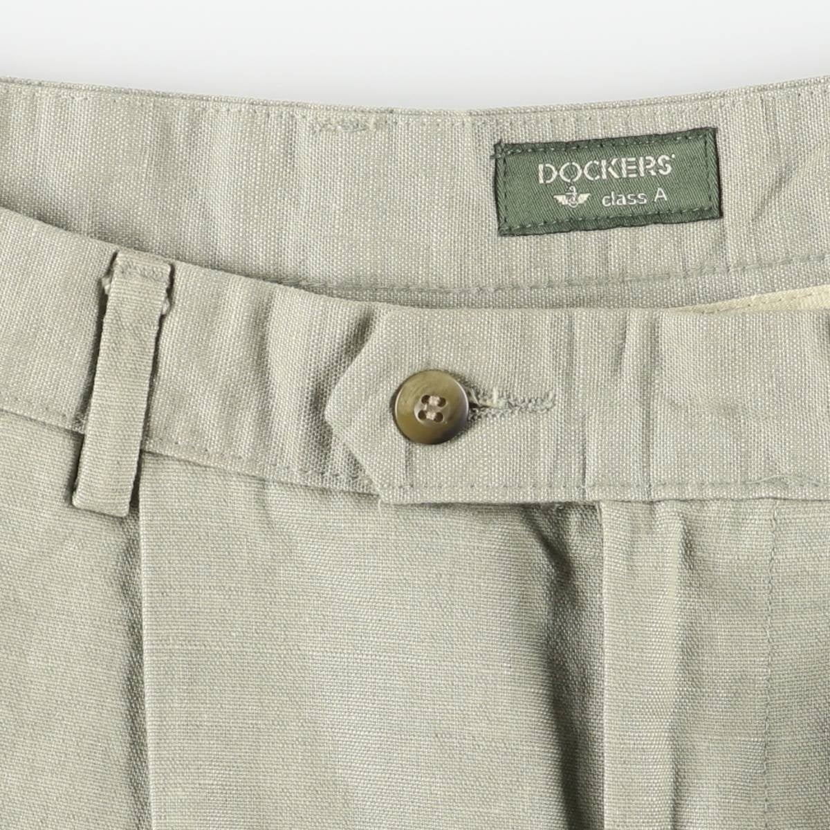 ヨーロッパ 90s 80s リネン カーゴパンツ ヴィンテージ スラックス 麻 古着 90年代 ドッカーズ DOCKERS class A リネン×コットン スラックス