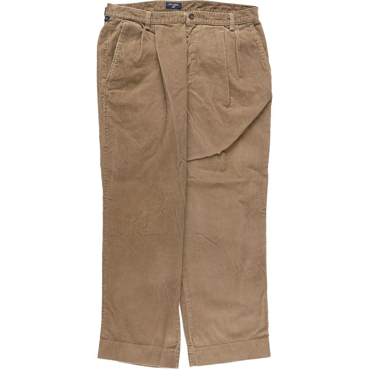 90s ドッカーズ ツータック コーデュロイ パンツブラウンベージュW32L30 古着 ドッカーズ DOCKERS PLEATED RELAXED FIT ツータック