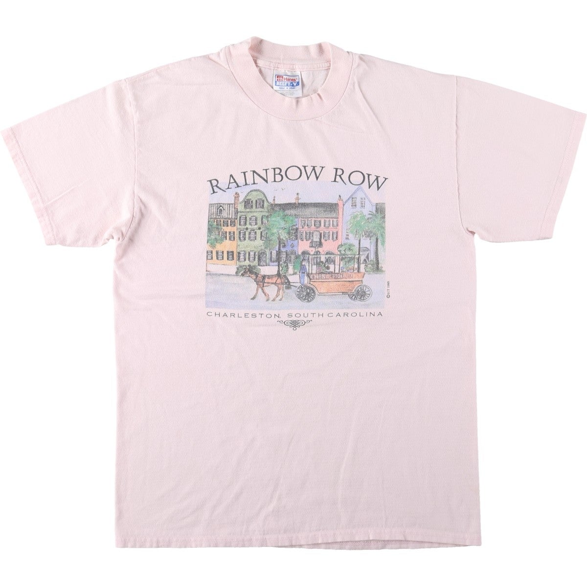 レア　90s basia バーシア　Tシャツ　USA製　ヴィンテージ　Hanes 古着 90年代 ヘインズ Hanes BEEFY-T アートTシャツ USA製 レディースM