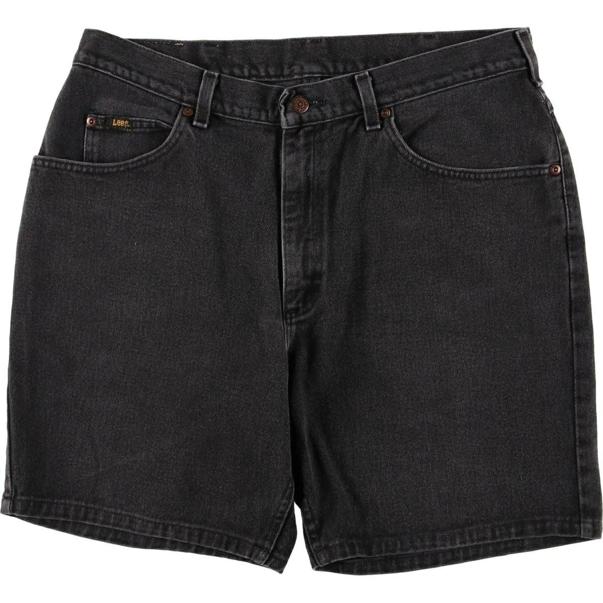 古着 リー Lee ブラックデニムショーツ ショートパンツ レディースL