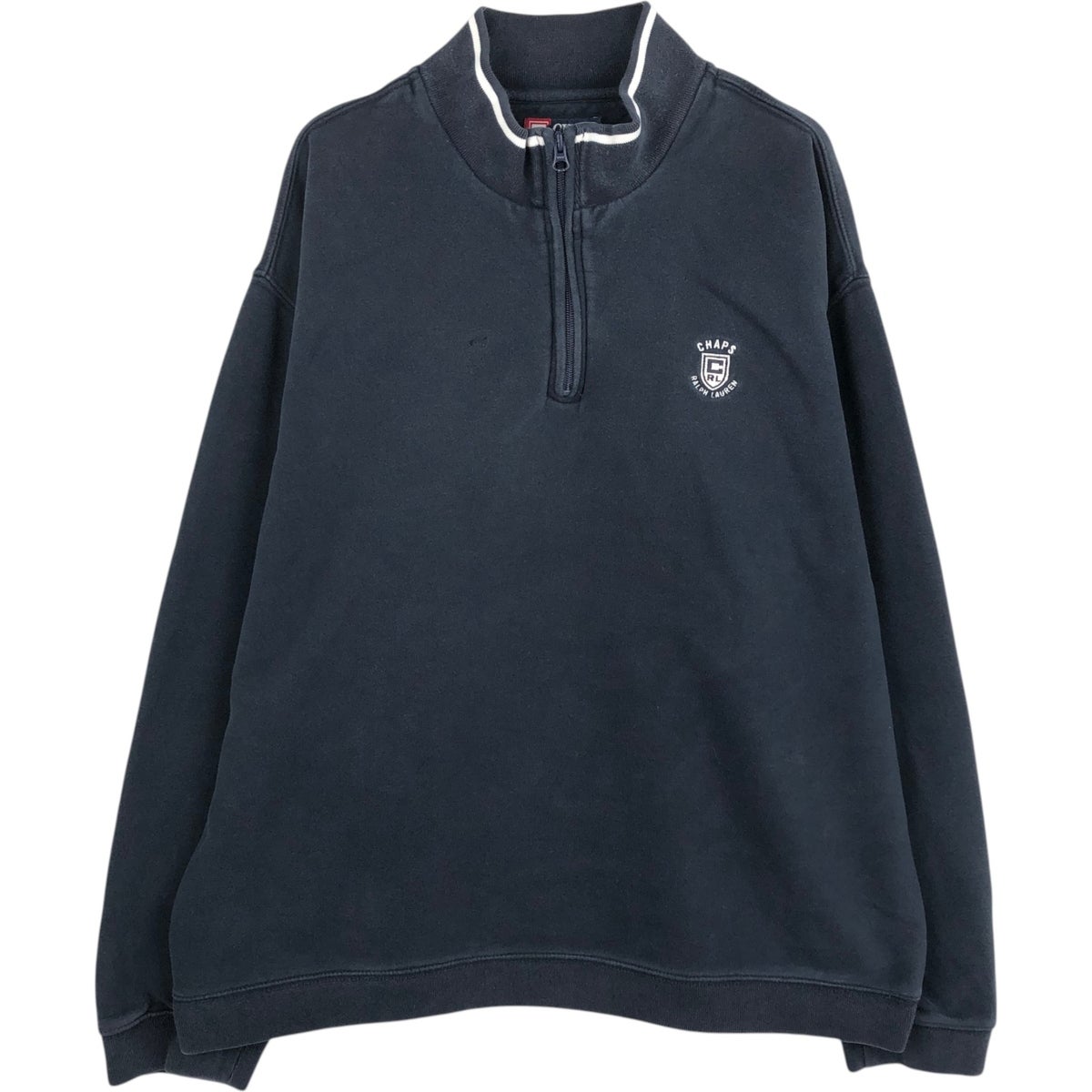 古着 ラルフローレン Ralph Lauren ESTATE RIB リブ編み ハーフジップスウェットシャツ トレーナー メンズXL相当/eaa647564 古着 ラルフローレン Ralph Lauren ESTATE RIB リブ編み ハーフジップ